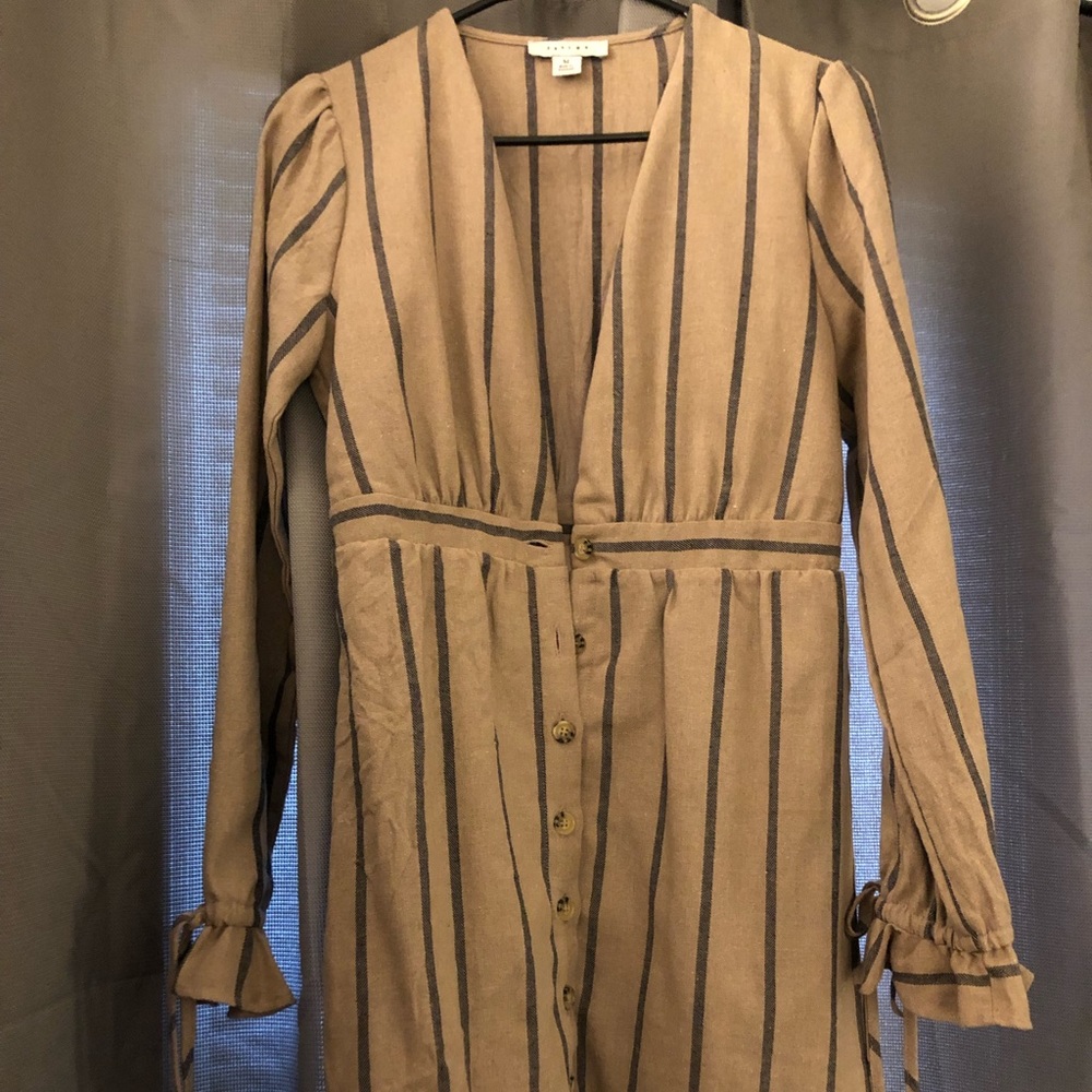 Boutique brown button up dress